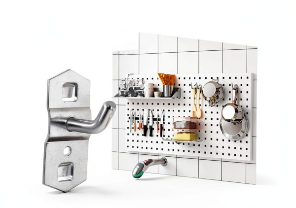 PRETYZOOM Pegboard Hooks Silver Metal Modern Organizer-5