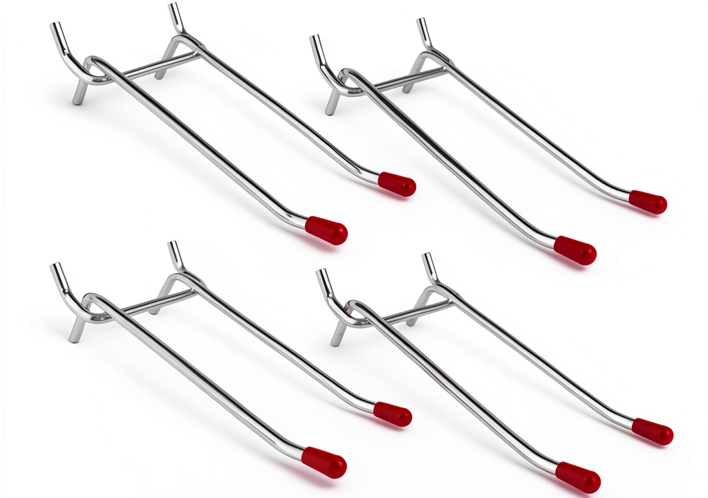 DOVETAIL pegboard hooks installed in a workshop setting