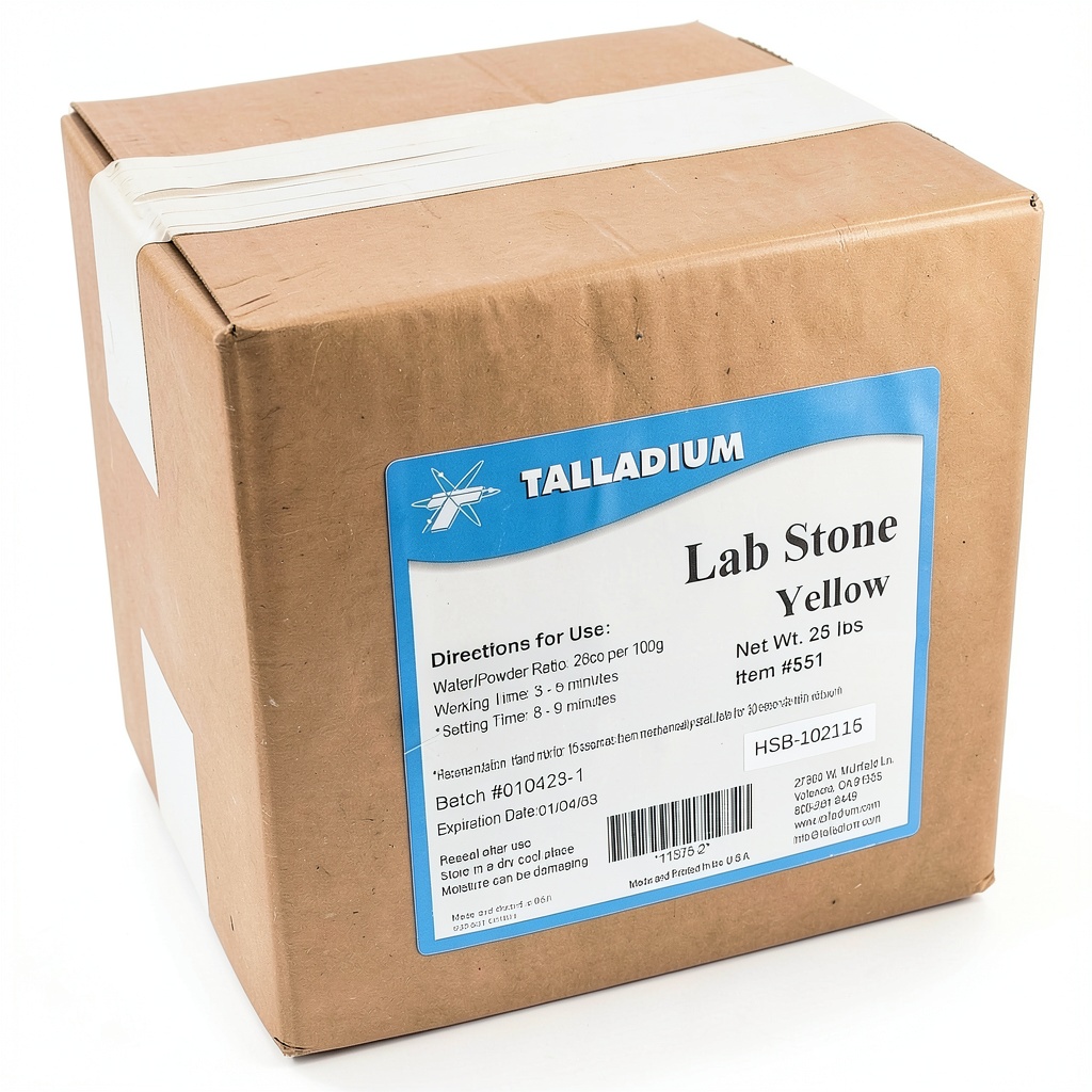 House Brand Dentistry Dental Labstone Yellow Buff Type III being mixed in dental laboratory
