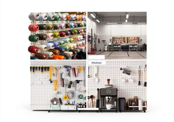 QuZCarious Pegboard Hooks Metal Double Arm Garage Organizer-2