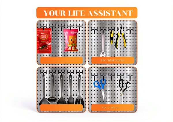 Limbeuuu Pegboard Hooks Heavy Duty Alloy Steel Wall Mount-5