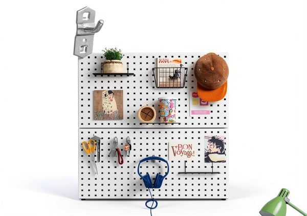 PRETYZOOM Pegboard Hooks Silver Metal Modern Organizer-3
