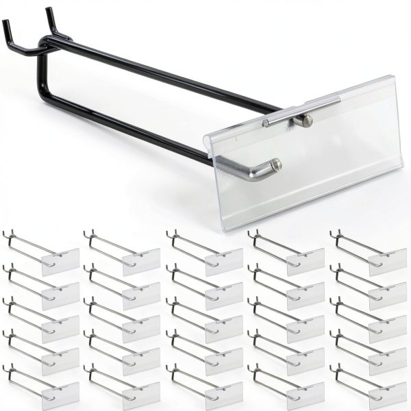 Tandefio Pegboard Hooks Metal Label Holders Garage Storage-0