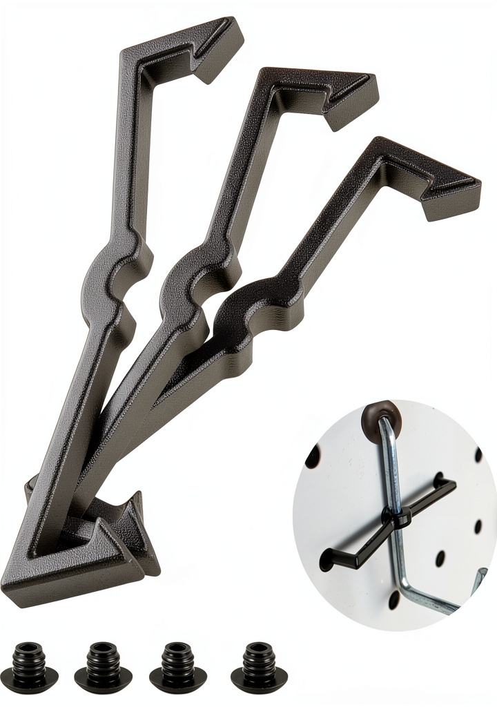 YuxLnJxem pegboard hook locks installed on a garage wall
