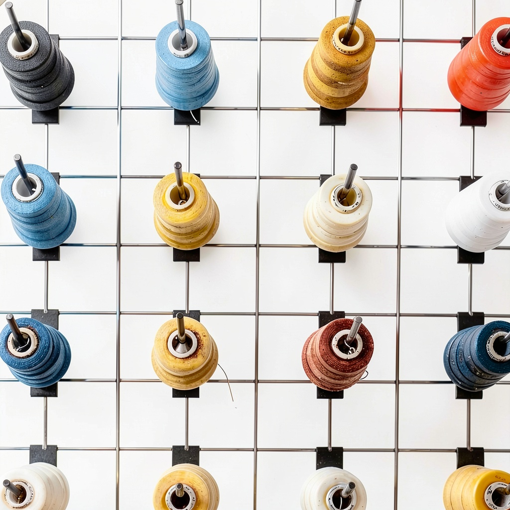 COMNICO gridwall hooks installed on a wall panel in a garage