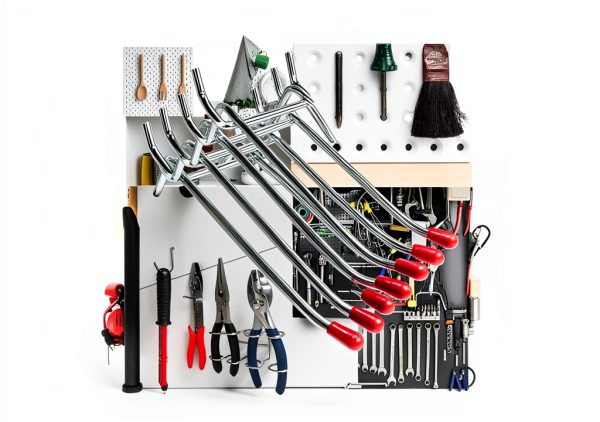 DOVETAIL Pegboard Hooks Steel Double Prong Adjustable-6