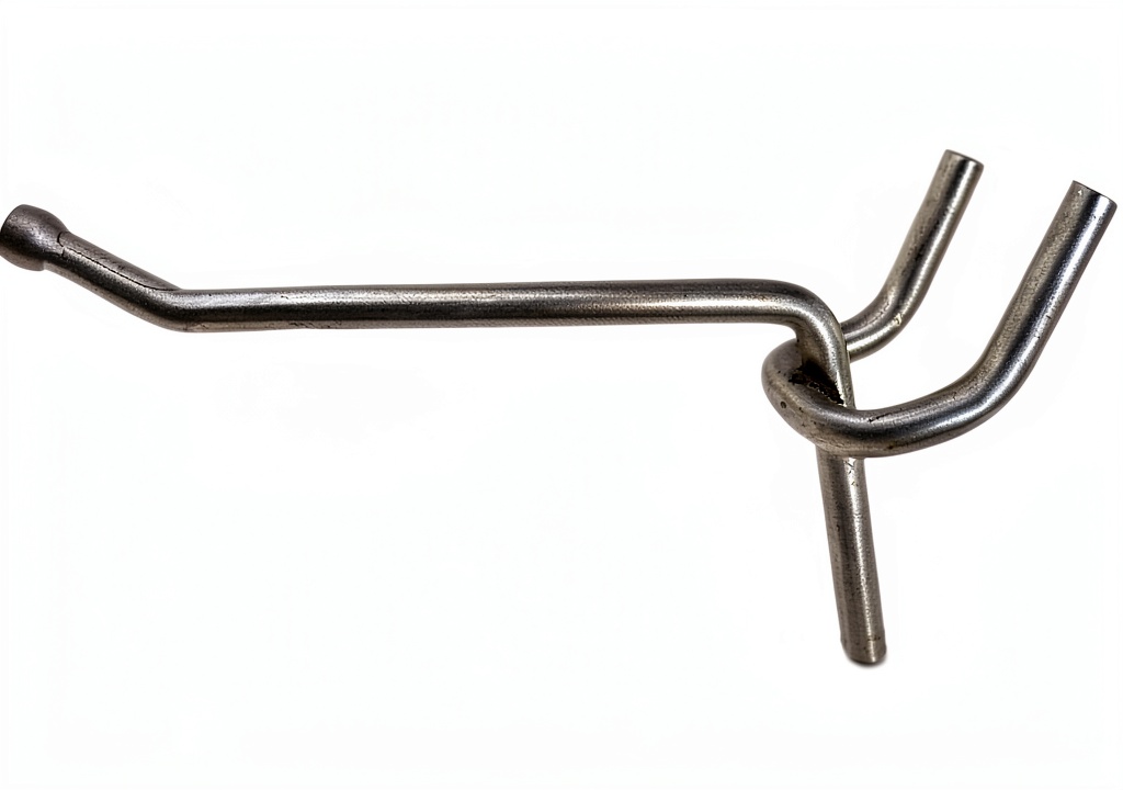 Installing Galvanized Pegboard Hooks Retail Style on a wooden workbench
