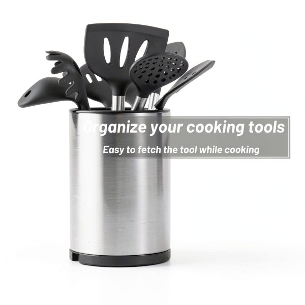 Stainless Utensil Caddy Taizhou 360 Rotating-2