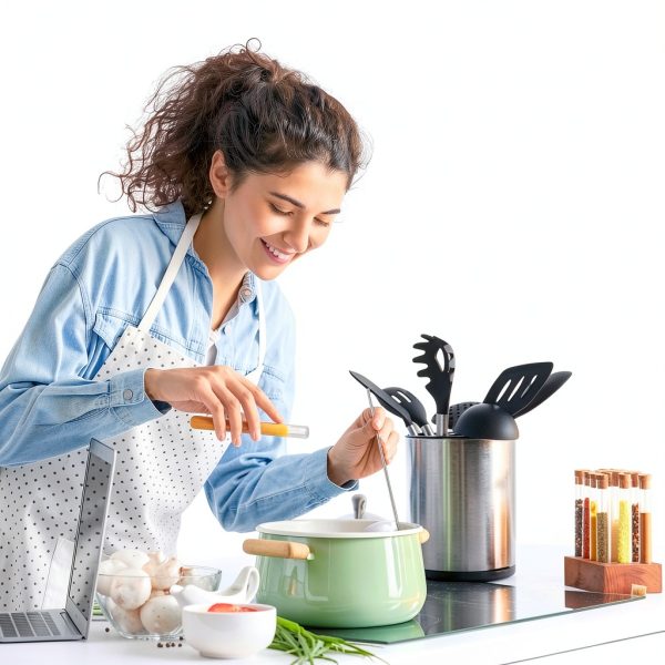Stainless Utensil Caddy Taizhou 360 Rotating-1
