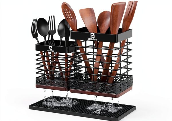 Piklohas Kitchen Utensil Organizer Matte Metal-8