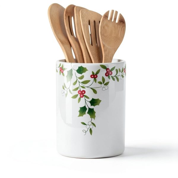 Lifetime Brands Inc. Glossy Stoneware Utensil Crock Holder-2