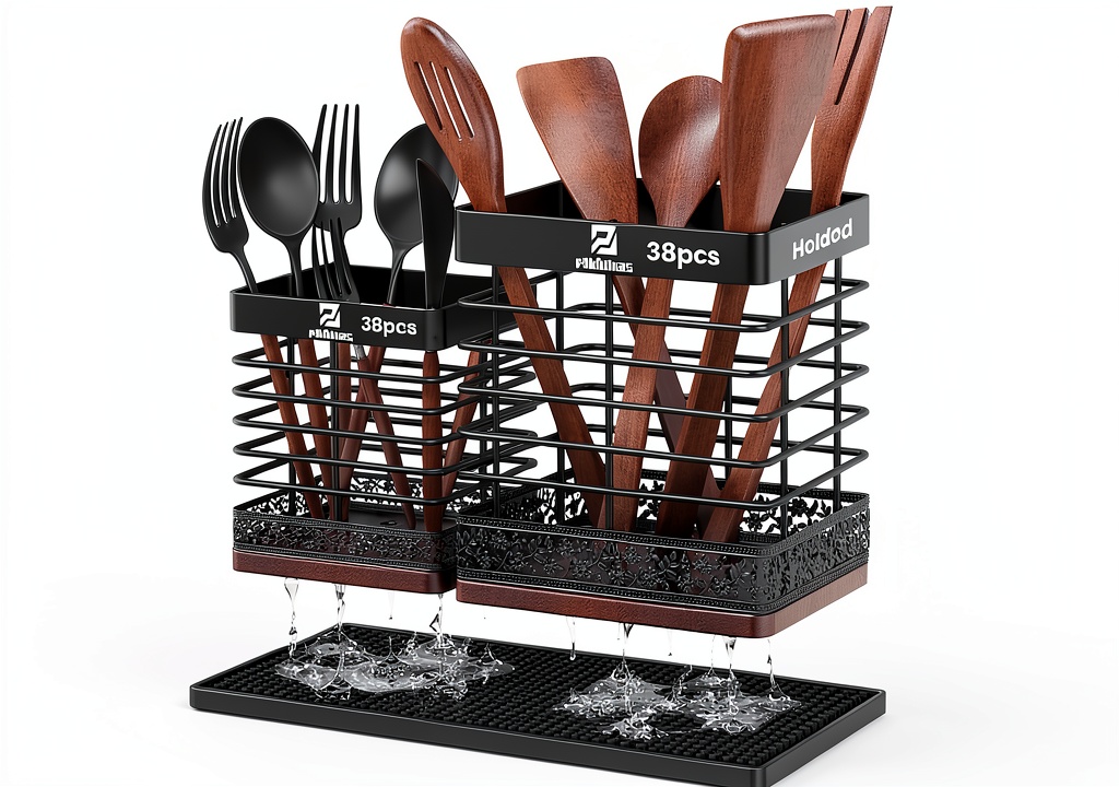 Piklohas utensil organizer set on a kitchen countertop