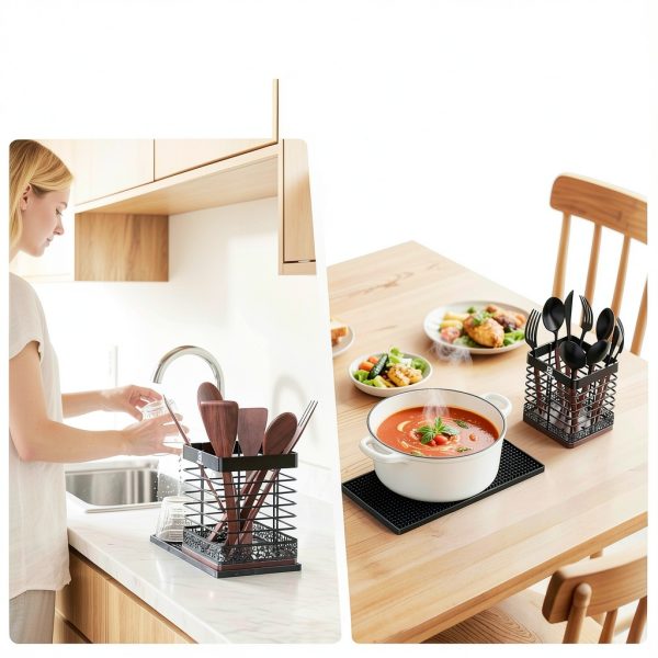 Piklohas Kitchen Utensil Organizer Matte Metal-6