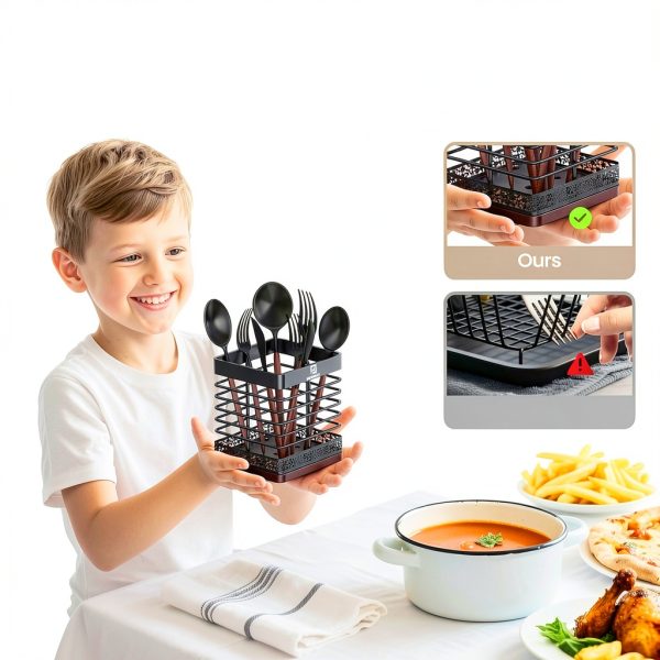 Piklohas Kitchen Utensil Organizer Matte Metal-4