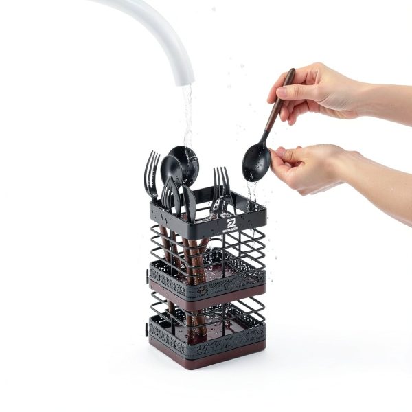 Piklohas Kitchen Utensil Organizer Matte Metal-3