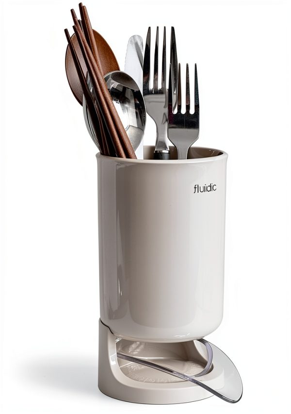 Underdog Self-Draining Utensil Holder with Drainage Spout – Glossy-0