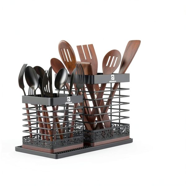Piklohas Kitchen Utensil Organizer Matte Metal-1