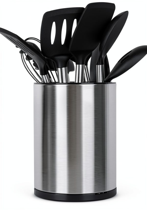 Stainless Utensil Caddy Taizhou 360 Rotating-0