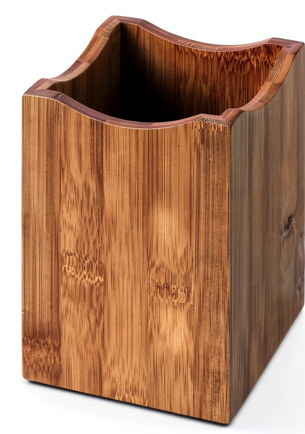 Oceanstar Bamboo Utensil Crock Portable Brown 4x4x6-0