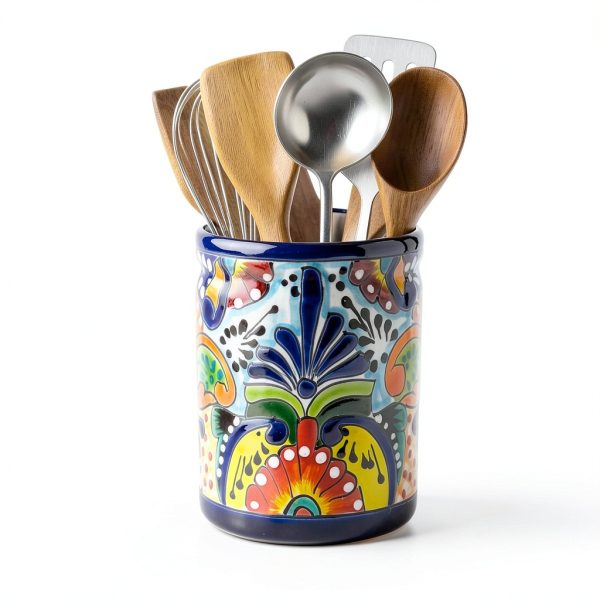 Enchanted Talavera Large Handpainted Ceramic Utensil Holder for-2