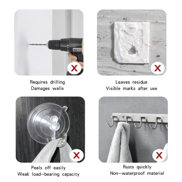 Transparent Wall Hooks PapaPick Adhesive Set 33lb Capacity-3