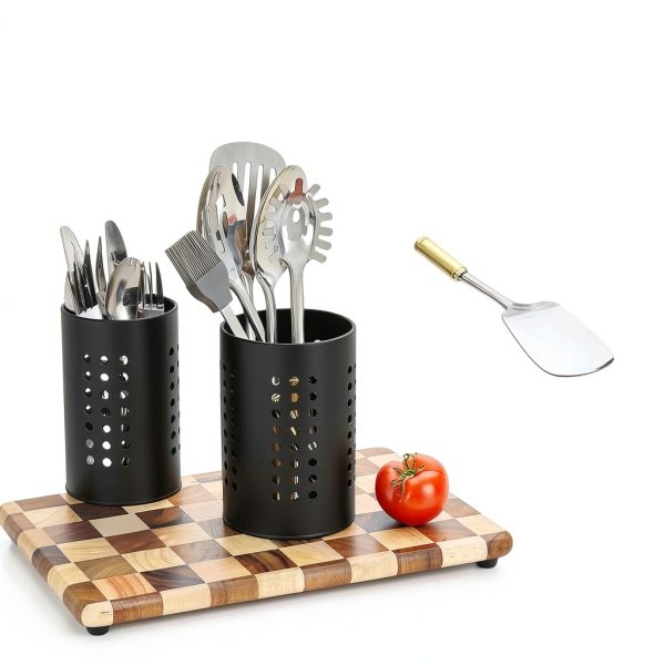 Kitchen Utensil Holder Set Polished Stainless Steel by Berglander-5