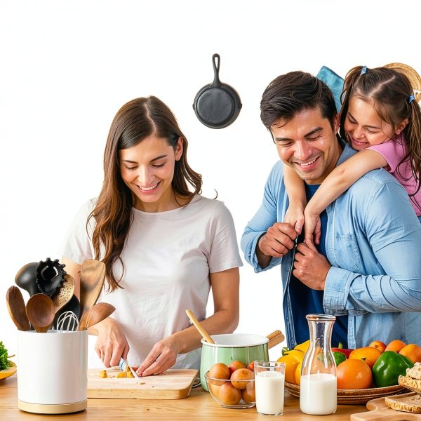 Meolibour 360 Rotating Utensil Holder Melamine 3‑Compartment Crock-4