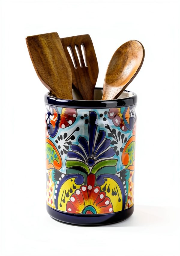 Enchanted Talavera Large Handpainted Ceramic Utensil Holder for-0
