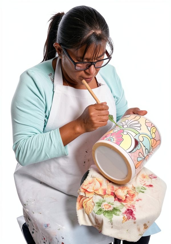 Enchanted Talavera Large Handpainted Ceramic Utensil Holder for-4