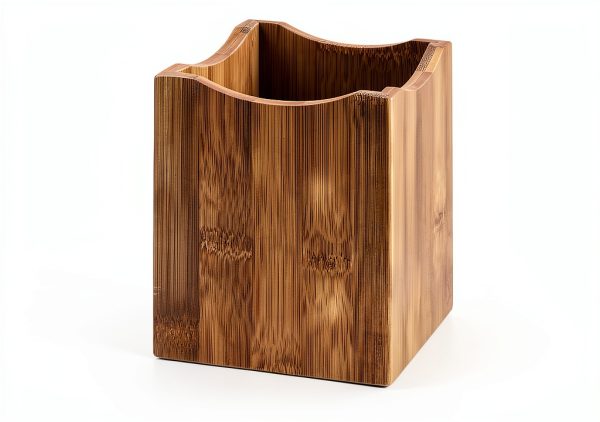 Oceanstar Bamboo Utensil Crock Portable Brown 4x4x6-4