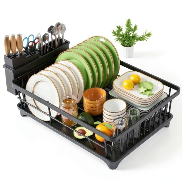 Dish Drying Rack Kmiectse Black Metal 15.2x11.2x5.7-0