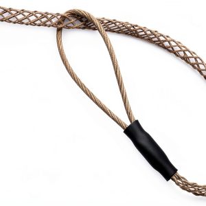 Cable Pulling Grip Sock Kit Galvanizing Steel Antislip Pipe Cable Wire Pulling Grips Lassos Set Flexible Eye Mesh Rope Black-0
