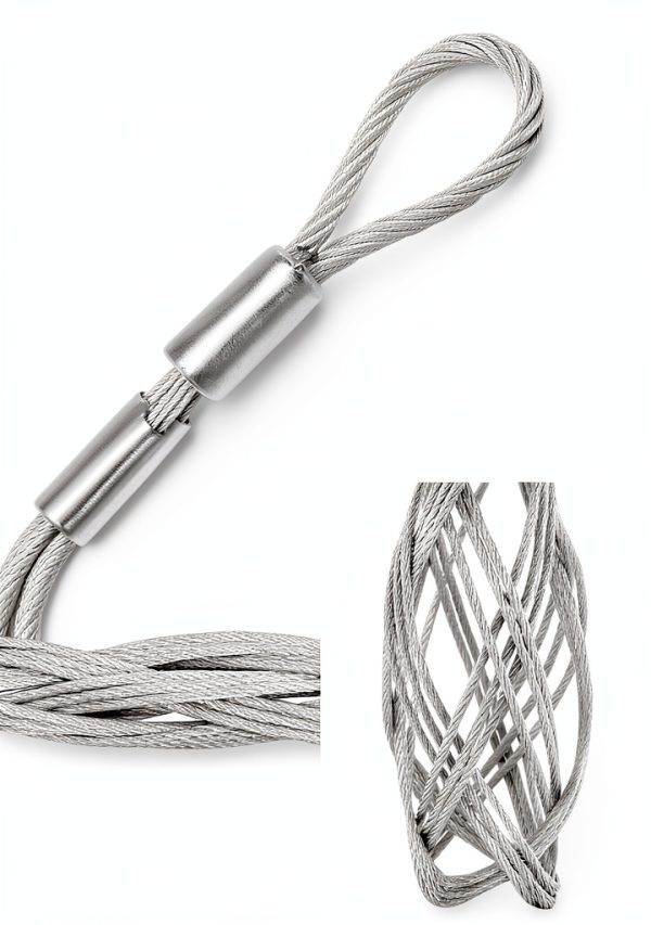 Cable Pulling Socks QWORK 3.3ft Grip for 1-2" Cable, 3306lb Strength-4